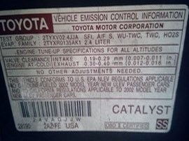 2002 TOYOTA CAMRY GRAY,LE,2.4L AT.  Z24898